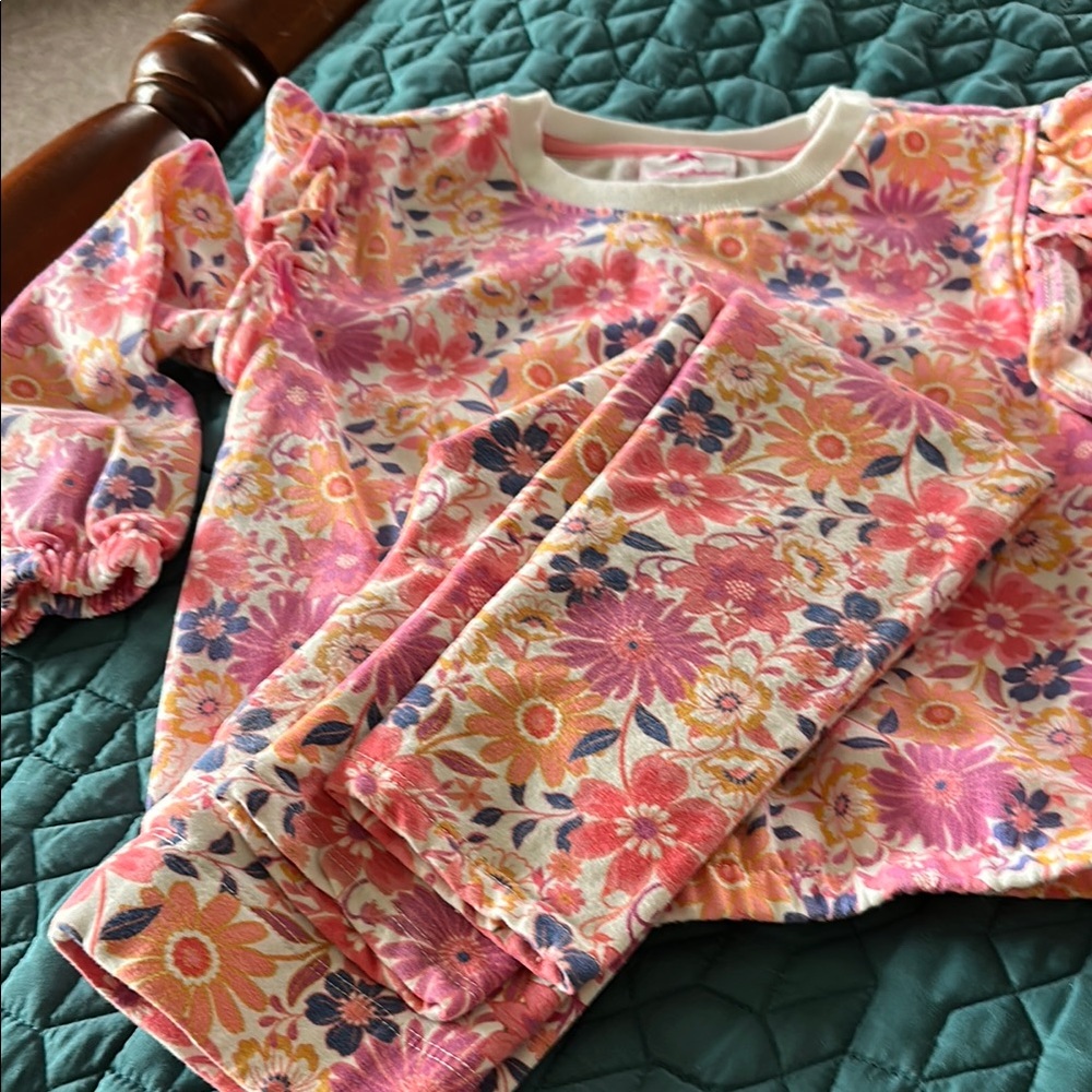 Floral Pink and Green Bedding Set